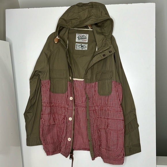 Trailwear by Penfield Hudson Wax Cloth Sz Large Nylon Zip Hoodie Jacket - Picture 1 of 11